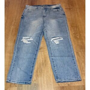 GOGO Distressed‎ Wide Straight Women's size 11 Medium Blue Denim jeans